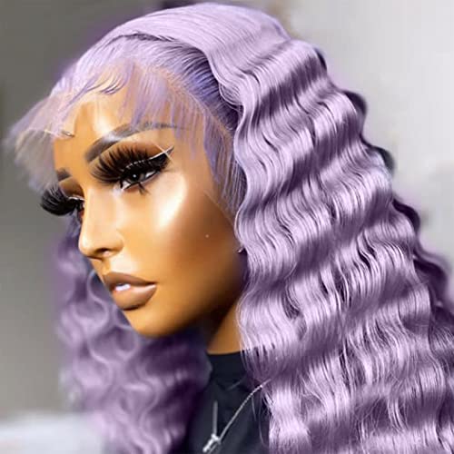 Light Purple Curly Lace Front Wig