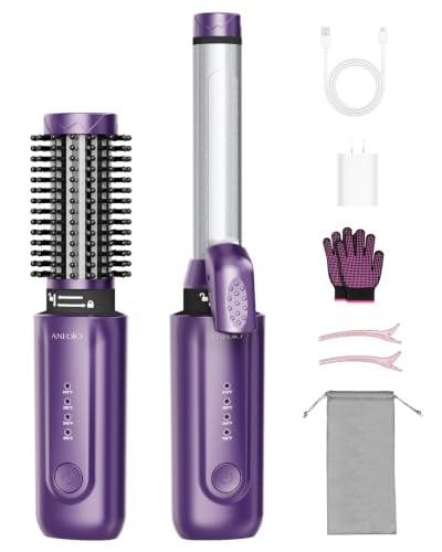 Cordless Curling Iron Rechargeable 1 inch 1.5 inch 8000mAh