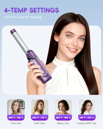 Cordless Curling Iron Rechargeable 1 inch 1.5 inch 8000mAh
