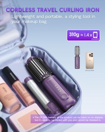 Cordless Curling Iron Rechargeable 1 inch 1.5 inch 8000mAh
