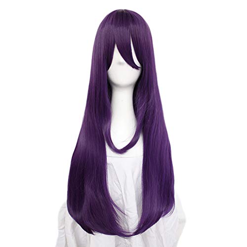 Long Purple Wig with Bangs