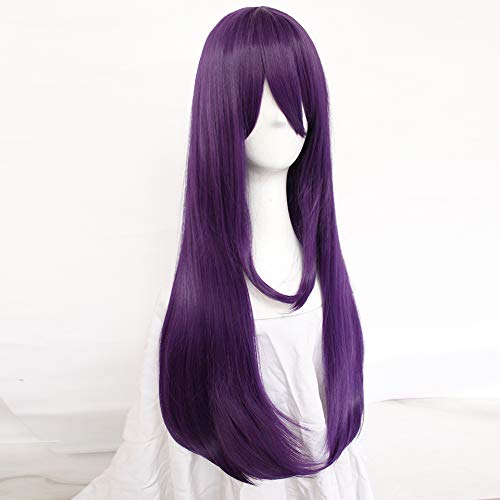 Long Purple Wig with Bangs