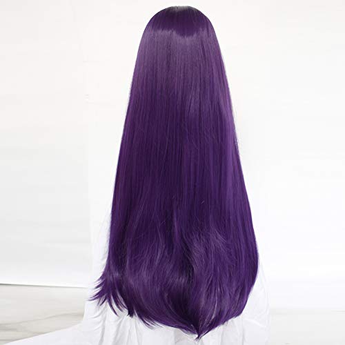 Long Purple Wig with Bangs