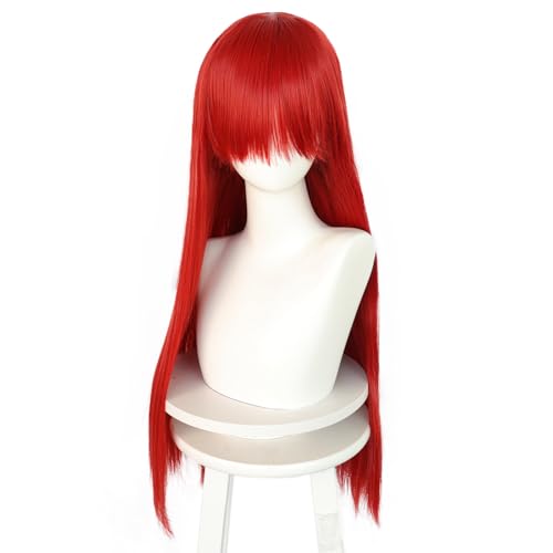 Long Red Wig with Bangs