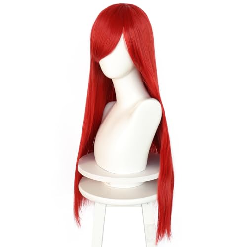 Long Red Wig with Bangs
