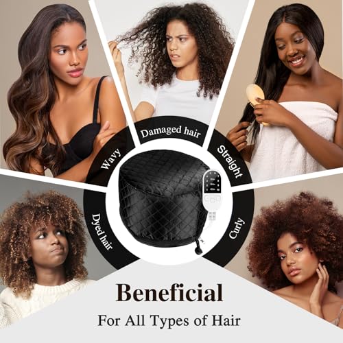 Heat Cap for Deep Conditioning 10-Level 3 Time Settings Hair Steamer