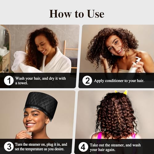 Heat Cap for Deep Conditioning 10-Level 3 Time Settings Hair Steamer