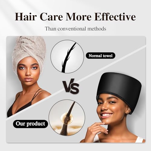 Heated Electric Thermal Steamer Cap for Natural Black Afro Hair