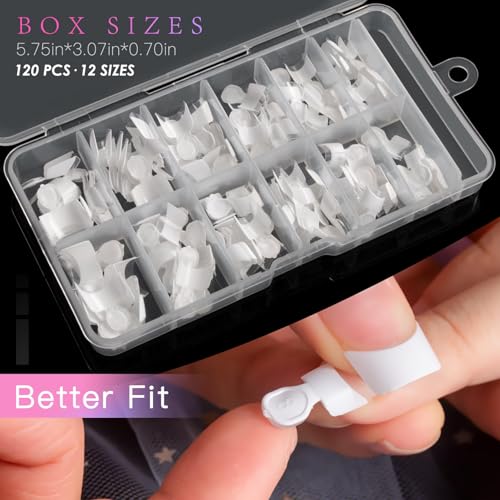 120 PCS Acrylic White Short French Nail Tips