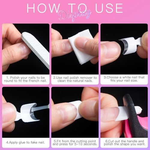 120 PCS Acrylic White Short French Nail Tips