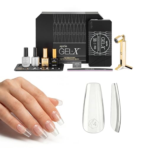 Gel-X Professional Nail Extension Starter Kit Soft Gel Tips Natural Coffin Medium