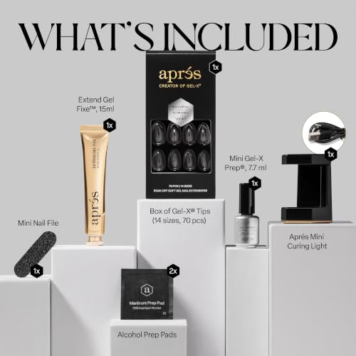 Mini Gel-X Starter Kit Soft Gel Nail Extension LED Lamp 70 Tips