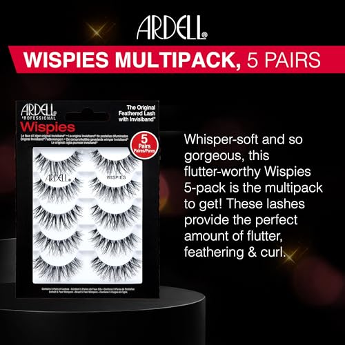 False Eyelashes Wispies Black 6 Pairs