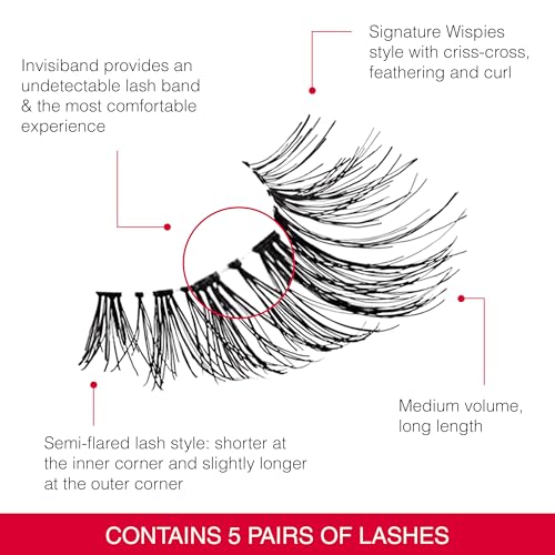 False Eyelashes Wispies Black 6 Pairs