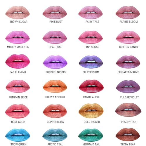 Metallic Liquid Lipstick | Smudge and Transfer Proof, Bright Blue Lip Color with Shimmery Finish, Vegan, Cruelty-free, Long Wear, Paraben and Gluten Free (Snow Queen)