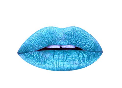 Metallic Liquid Lipstick | Smudge and Transfer Proof, Bright Blue Lip Color with Shimmery Finish, Vegan, Cruelty-free, Long Wear, Paraben and Gluten Free (Snow Queen)