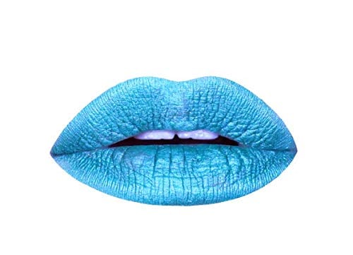 Metallic Liquid Lipstick | Smudge and Transfer Proof, Bright Blue Lip Color with Shimmery Finish, Vegan, Cruelty-free, Long Wear, Paraben and Gluten Free (Snow Queen)