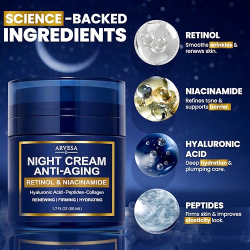 Night Cream for Women Anti Aging - Night Moisturizer with Retinol