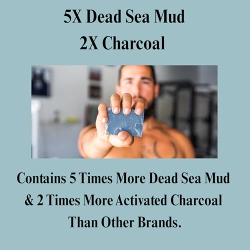 Handmade Dead Sea Mud Soap Bar, Activated Charcoal & Pure Essential Oils, 4.5 oz Bar