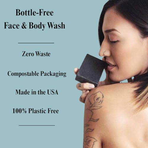 Handmade Dead Sea Mud Soap Bar, Activated Charcoal & Pure Essential Oils, 4.5 oz Bar