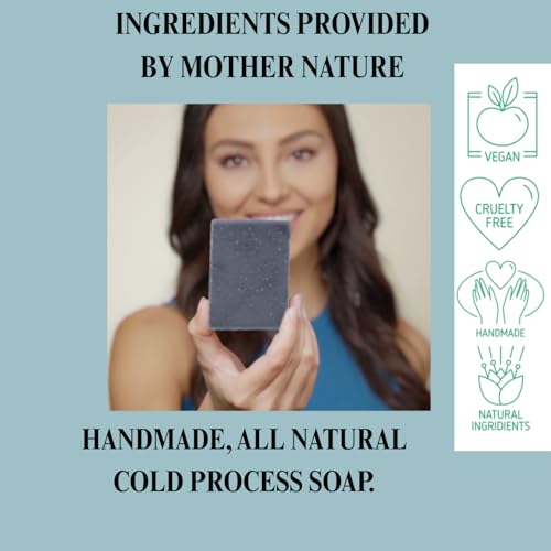 Handmade Dead Sea Mud Soap Bar, Activated Charcoal & Pure Essential Oils, 4.5 oz Bar