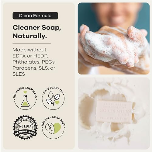 Australian Botanical Soap 6.6 OZ, Pack of 8, Goat Milk Soap Bars with Soya Bean Oil, Enric