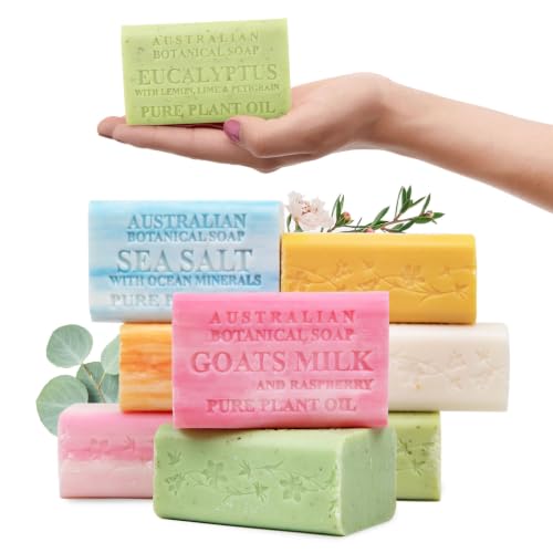 Variety Pack, 6.6 oz Bars – Goat Milk, Eucalyptus, Manuka Honey, Sea Salt, Pink Lychee, Lemongrass, Raspberry, Valencia Orange – Enriched with Organic She