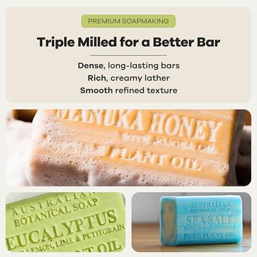 Variety Pack, 6.6 oz Bars – Goat Milk, Eucalyptus, Manuka Honey, Sea Salt, Pink Lychee, Lemongrass, Raspberry, Valencia Orange – Enriched with Organic She