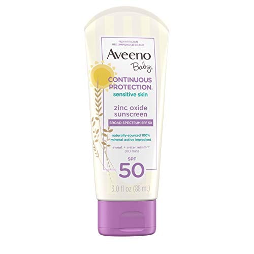 Continuous Protection Zinc Oxide SPF 50 Sunscreen for Babies with Sensitive Skin