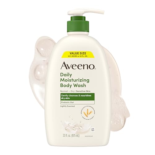 Daily Moisturizing Body Wash for Normal to Dry Skin, Sensitive Formula with Prebiotic Oat, Gently Cleanses Dry Skin, Lightly Scented Body Wash for Women and Men, Value Size