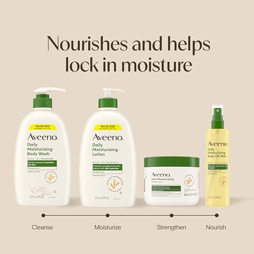 Daily Moisturizing Body Wash for Normal to Dry Skin, Sensitive Formula with Prebiotic Oat, Gently Cleanses Dry Skin, Lightly Scented Body Wash for Women and Men, Value Size