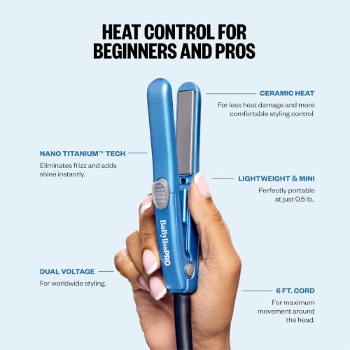 The Mini Traveler Hair Straightener Dual Voltage 1/2 inch