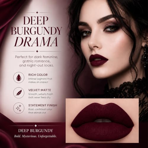 High-Impact Long-Lasting Lip Color for Goth Makeup