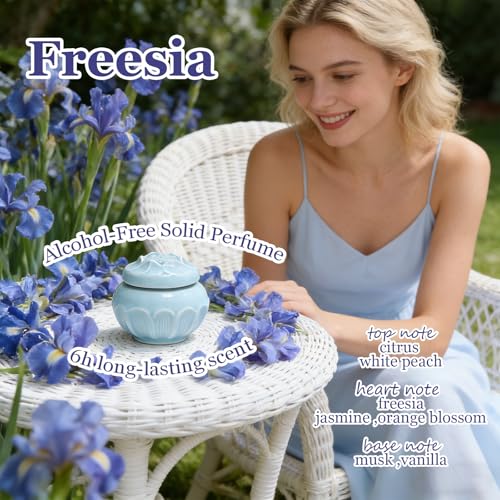 Natural Floral Solid Perfume Balm Ceramic Jar