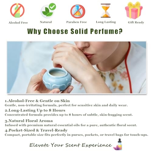 Natural Floral Solid Perfume Balm Ceramic Jar