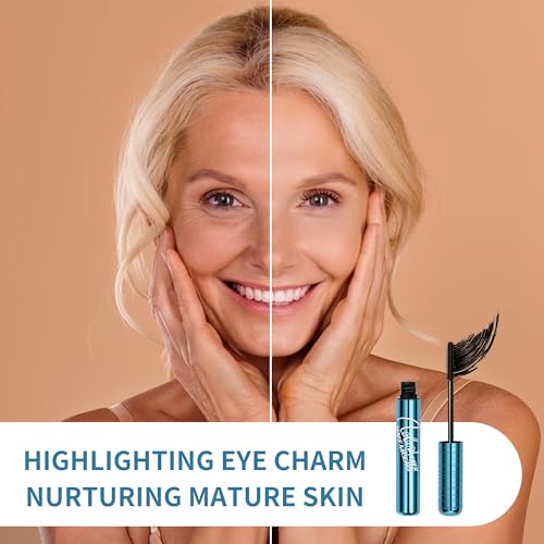 Mascara for Older Women 60 Plus - Volumizing Waterproof Hypoallergenic Black Mascara for T