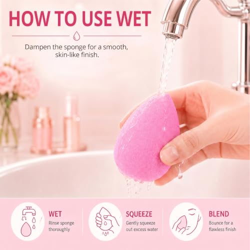BEAKEY Makeup Sponge Set of 6, Super Soft Beauty Spo