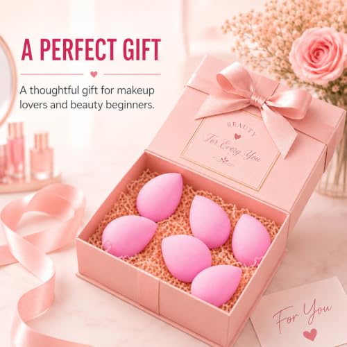 BEAKEY Makeup Sponge Set of 6, Super Soft Beauty Spo