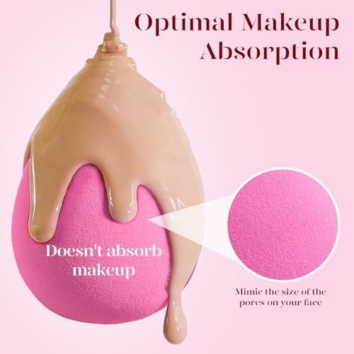 BEAKEY Makeup Sponge Set of 6, Super Soft Beauty Spo