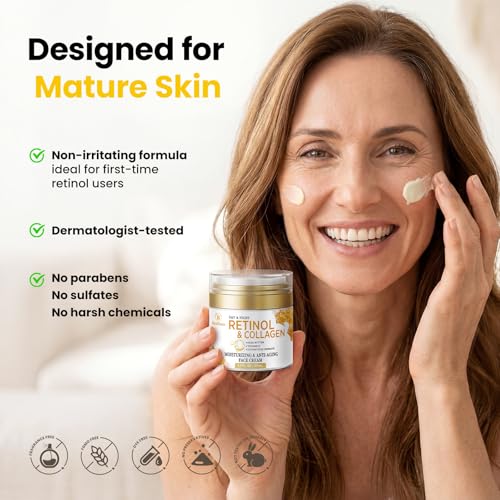 Retinol Cream for Face Anti Aging: Wrinkle Cream for Face Neck