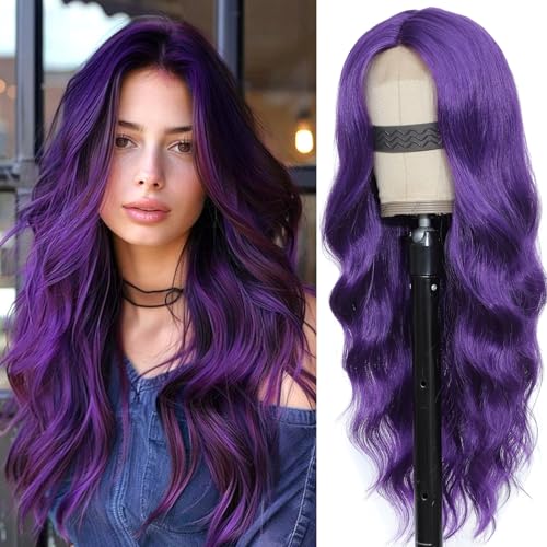 Dark Purple Wavy Wig