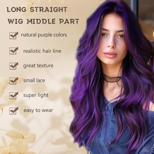 Dark Purple Wavy Wig