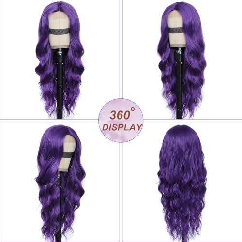Dark Purple Wavy Wig