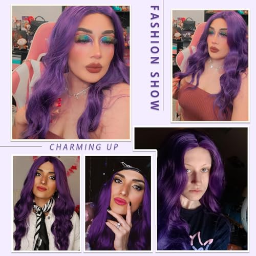 Dark Purple Wavy Wig