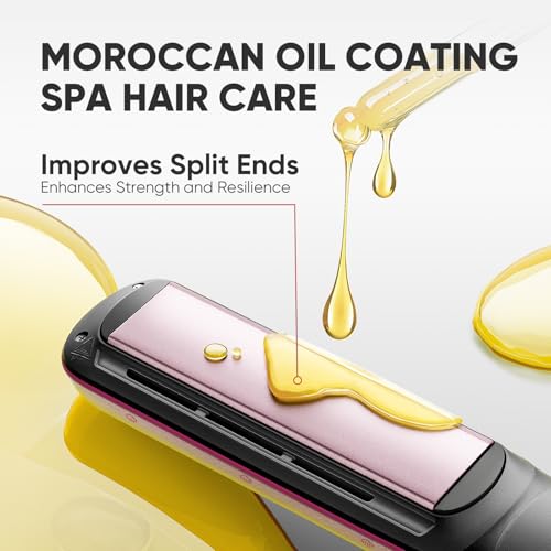 Steam Hair Straightener 25ml Tank Argan Oil Ceramic Plates