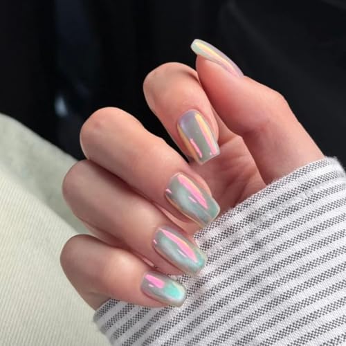Chrome Nail Powder Glazed Donut Mirror Effect