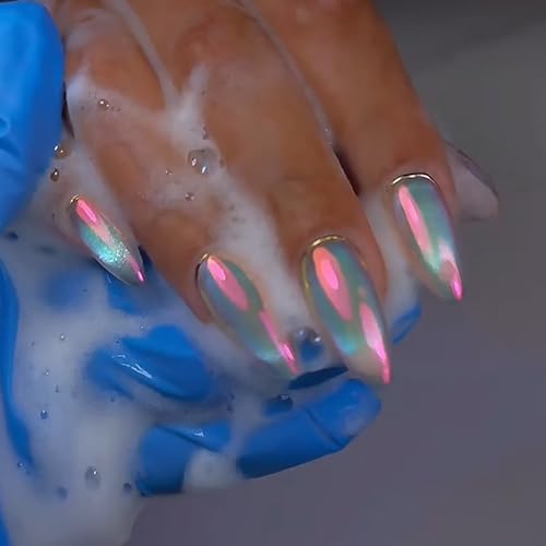 Chrome Nail Powder Glazed Donut Mirror Effect