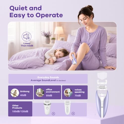 Silent Facial Hair Removal Epilator 2 Speed