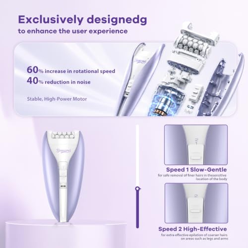 Silent Facial Hair Removal Epilator 2 Speed