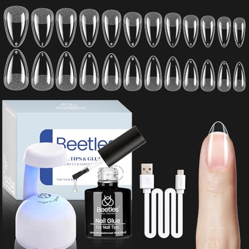 Gel Nail Kit Etch-X Almond Short 504pcs 12 Sizes Nail Tips